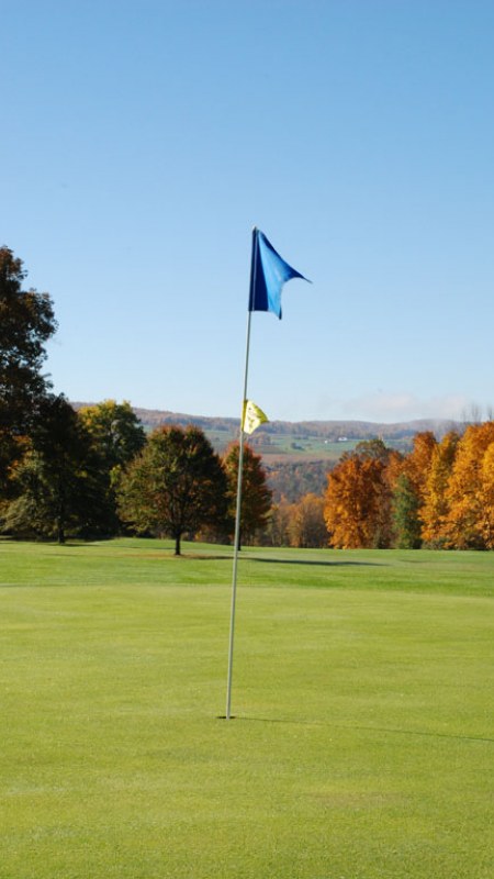 View of fall foliage from the course
