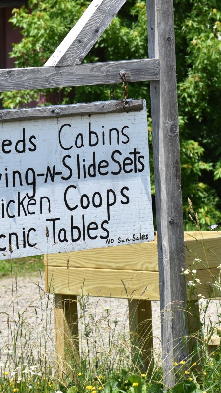 Sign at an Amish business