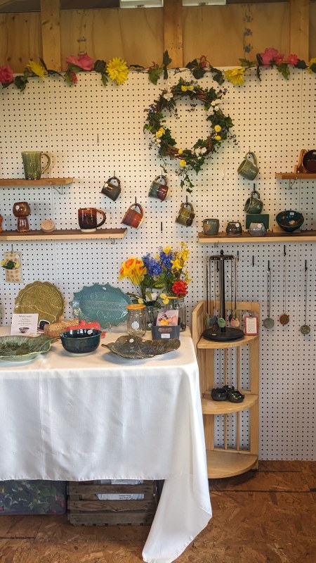 Pottery on display at LUV JAM Pottery
