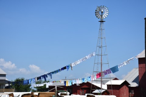 Laundry hanging out to dry