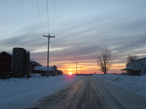 Beautiful Sunset by an Amish Farm