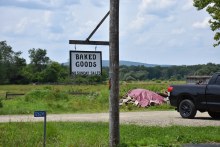 Baked Goods sign along NY's Amish Trail in Conewongo Valley
