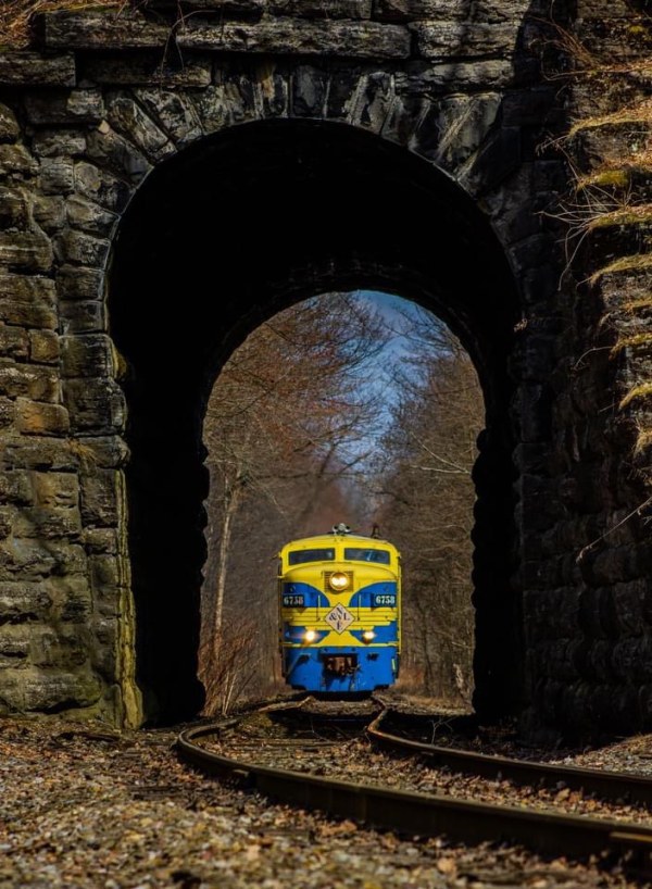 NYLE Train going through the tunnel