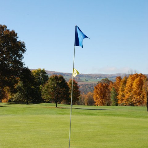 View of fall foliage from the course