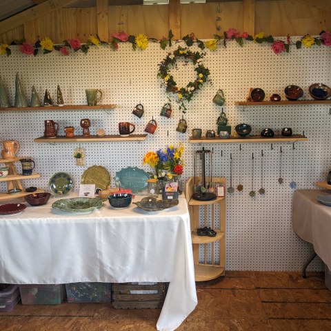 Pottery on display at LUV JAM Pottery